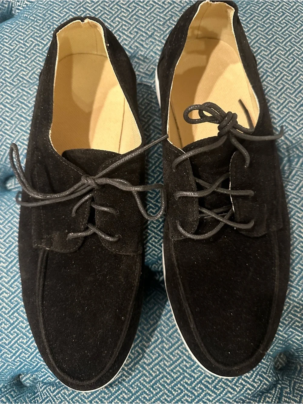 Men's Black Suede Lace-Up Shoes